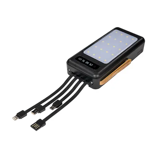 Повербанк 20000mAh Power Bank Kraft KPB-1120L Black LED-ліхтар (43-00081) - фото 5