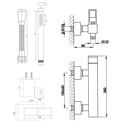 Смеситель для душа Kohlman Nexen chrome настенный KPL-QW120U Хром - фото 2