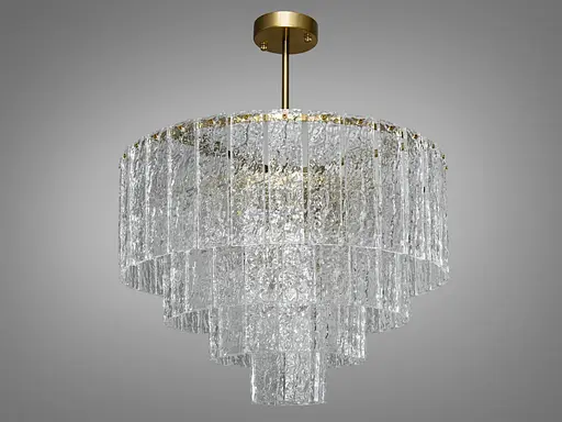 Дизайнерська підвісна люстра зі скляними елементами, 10 ламп, бронза - фото 3