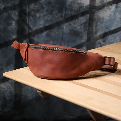 Бананка для чоловіків відмінної якості з натуральної шкіри вінтажної SHVIGEL 34х14х7 см sum0027446 - фото 9