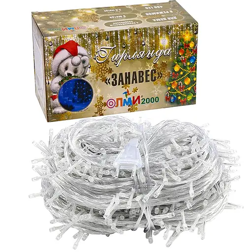 Гірлянда електрична Завіса, MX-5212113, біле світло, 480 лампочок