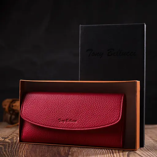 Кожаный женский кошелек Tony Bellucci 19х9.5х1.5 см acs0026986 - фото 8