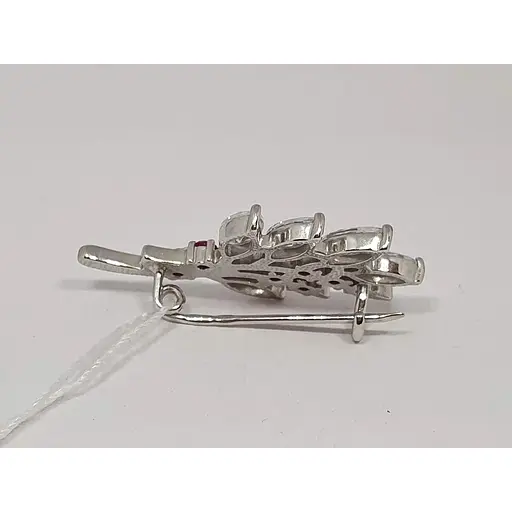 Серебряная брошь Ирий с фианитами. 9522 - фото 2