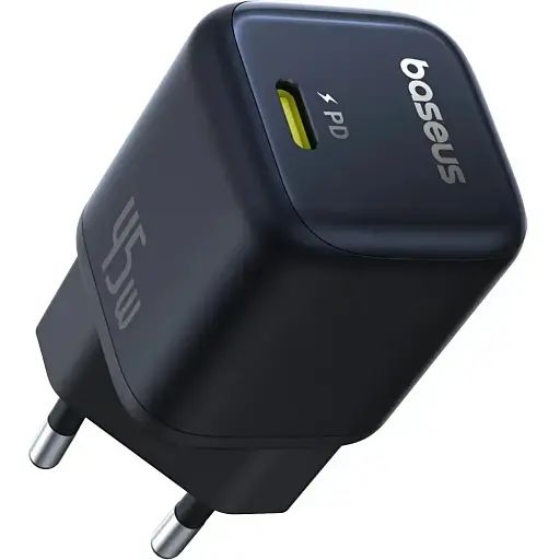 Зарядний пристрій адаптер живлення Baseus PicoGo GaN Fast Charger 1C 45 W - фото 1