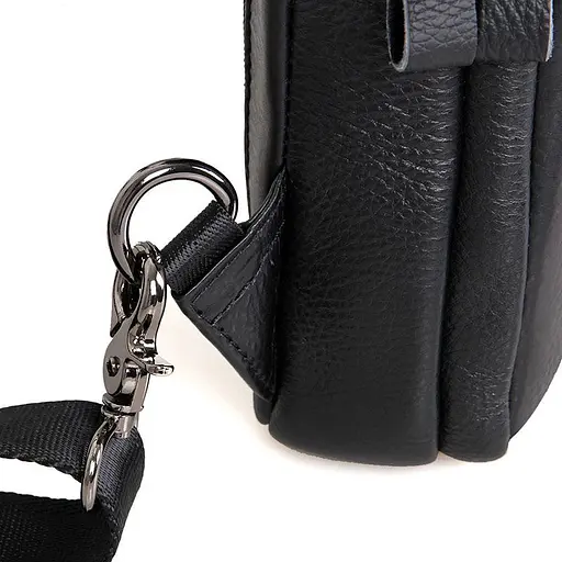 Кожаная мужская сумка через плечо John McDee 25х17х6 см sum0026658 - фото 10