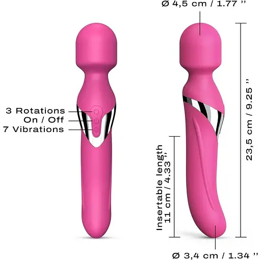 Вибромассажер 2 в 1 Dorcel Dual Orgasms Magent классический массажер и вибратор с жемчужным массажем - фото 4