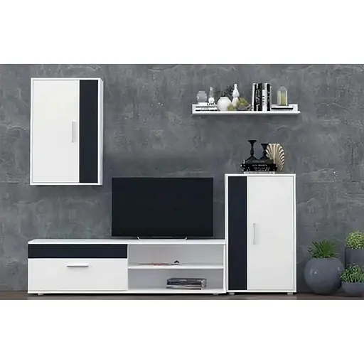 Модульна стінка для вітальні Гербор Міні Барато Німфея альба + Чорний (GRB-1916)