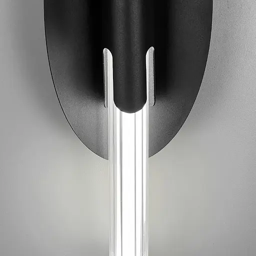 Видовжене подвійне світлодіодне бра Line F з рельєфним розсіювачем 40 см чорне Арт. WB38/400 BK - фото 6