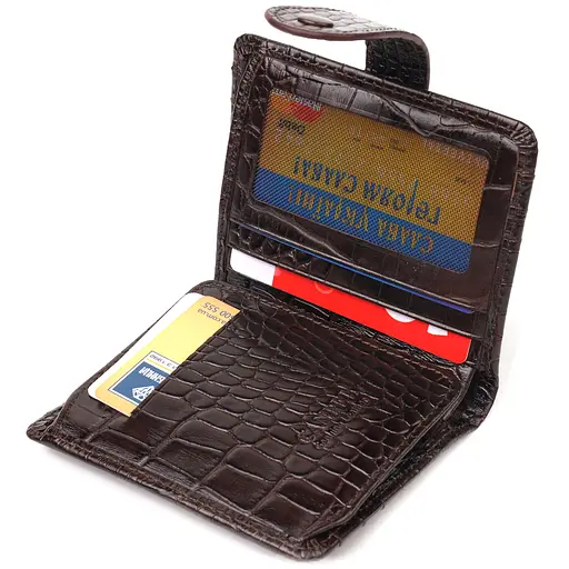 Мужской кожаный кошелек Canpellini 10.6х9х1 см acs0025044 - фото 4