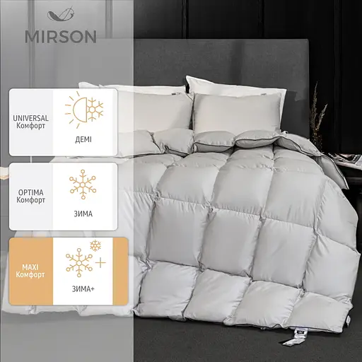 Ковдра пухова MirSon Silver Cloud Сатин-Преміум пухотримаючий Зима+ № 067, 140х205 см (2200009348631) - фото 3