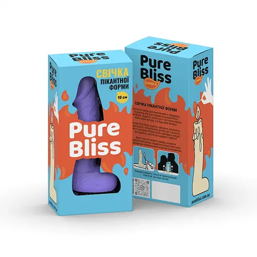 Свічка у вигляді члена Pure Bliss Mini Violet 15 см - фото 7