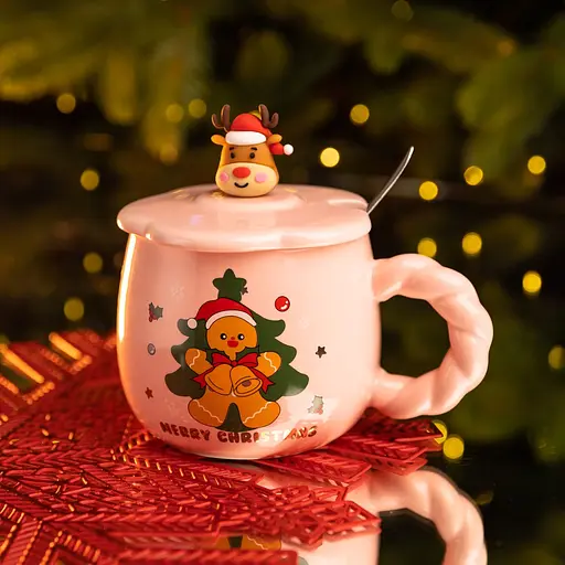 Чашка порцелянова Gingerbread 400 мл з кришкою  FM-CS-20B - фото 3