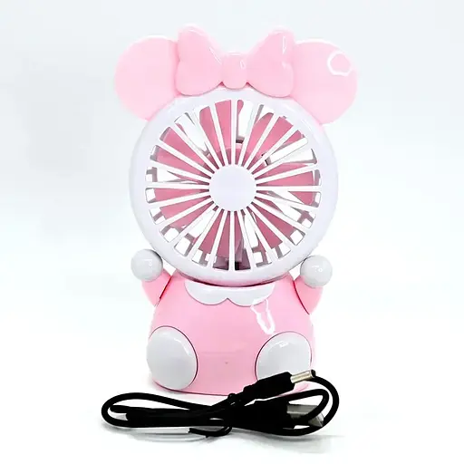 Вентилятор Мишка, аккумулятор 3.7 V, подсветка (В ассортименте)