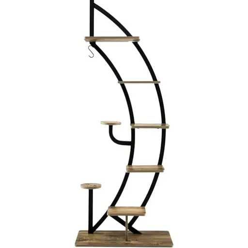 Стеллаж для цветов Costway Ruta в форме полумесяца коричневый