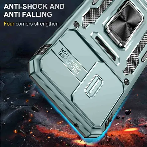 Ударостійкий чохол Camshield Army Ring для Samsung Galaxy A54 5G Зелений / Light Green - фото 6