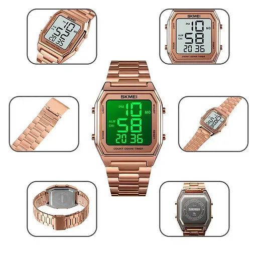 Чоловічий наручний годинник Skmei 1735 (Рожеве золото) - фото 5