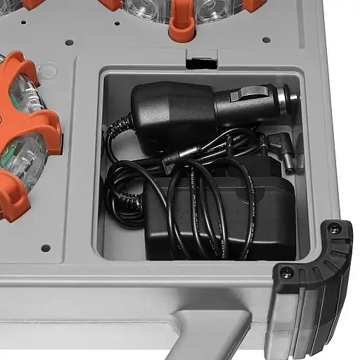 Комплект профессиональных фонарей Mactronic X-Flare Magnetic Red Blue Amber Recharg 30 Lm 12 V 220 V (PSD0112) - фото 11