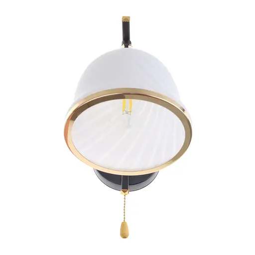 Бра Brille LK-710W/1 E27 BK + FG з мотузковим вимикачем для кабінету залу в спальню передпокій - фото 2