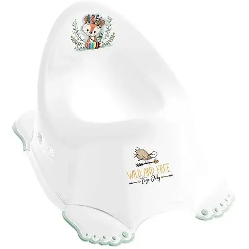 Горщик дитячий Tega Baby антиковзкий Wild&Free Little Fox white green - фото 1