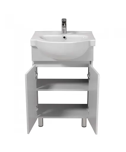 Тумба Мойдодир Temp. 55 з умивальником Freja 55 Білий - фото 4