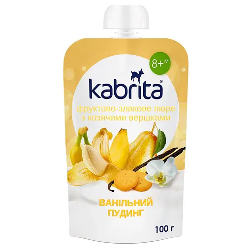 Ванильный злаковый пудинг Kabrita с козьими сливками для детей с 8 месяцев 100 г