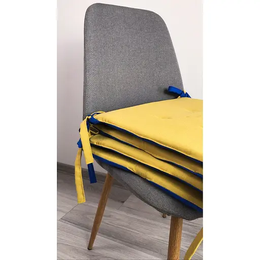 Водоотталкивающая подушка на стул Сине-желтая - фото 8