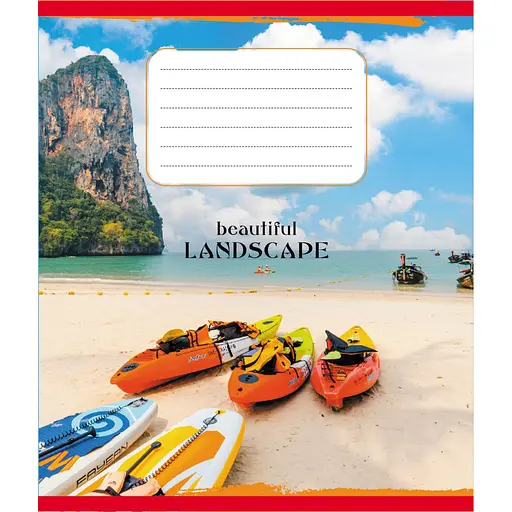 Зошит учнівський "Байдарки" Leader 018-540017L-2 в лінію, 18 аркушів - фото 1