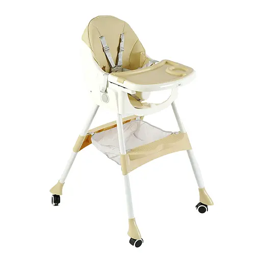 Стільчик для годування Toti FR- 40735 сталева конструкція, матеріал тканини PU, знімний столик, 4 колеса, в коробці (6989241360040) - фото 1