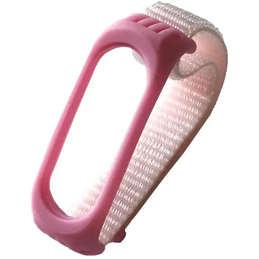 Ремешок GRAND для Xiaomi Mi Band 3/4/5 Nylon + Silicone розовый - фото 1