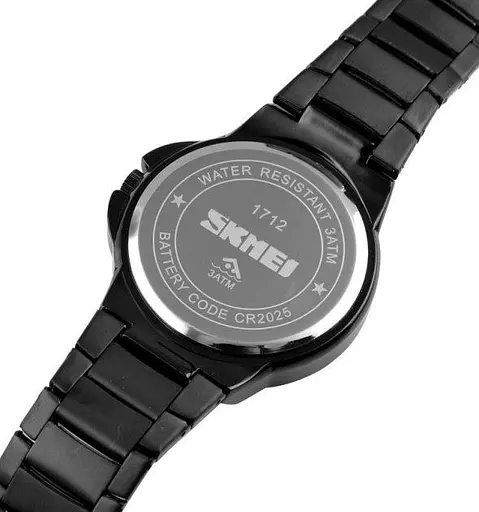 Чоловічий наручний годинник Skmei 1712 Чорний з білим циферблатом - фото 6