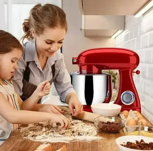 Кухонный комбайн планетарный Cookdeyi миксер тестомес 1800 Вт чаша 8 л SM 1522NM red - фото 6
