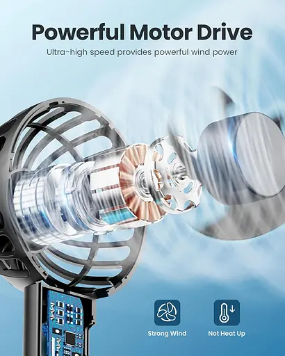 Мини-портативный вентилятор Gaiatop 3 скорости - фото 3