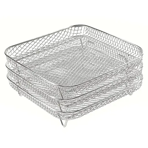 Комплект з 3-х ярусів квадратних решіток з нержавіючої сталі для фритюрниць, аерогрилів та духових шаф, Kitchen Master 87785 - фото 6