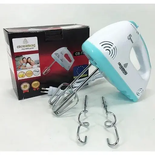 Ручний міксер Crownberg CB-7323 кухонний з насадками 5 швидкостей для замішування крутого тіста 300 Вт - фото 4