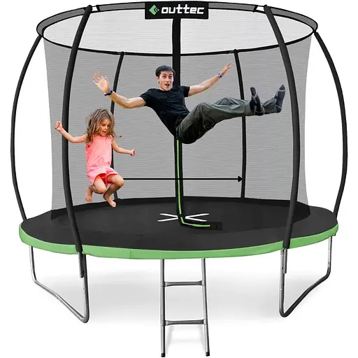 Батут Outtec Premium 8ft (252см) чорно-зелений з внутрішньою сіткою - фото 6