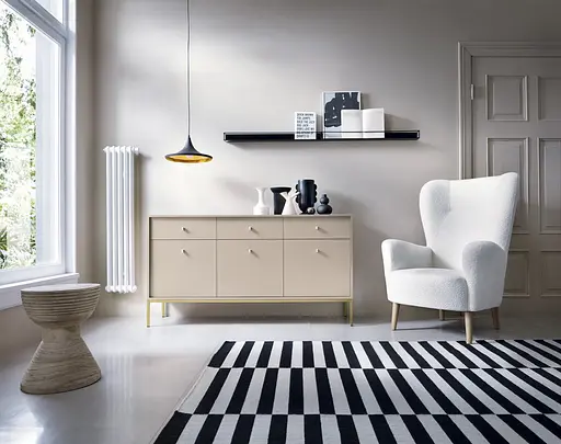 Комод Perfect Home Моно/Mono 3-дверный с 3 ящиками и золотыми ножками MKSZ154 Беж песочный (PFH-091207)