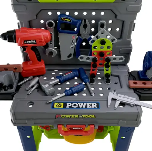 Набір інструментів-столик що складається у валізу 132 деталі шуруповерт на батарейках - фото 3