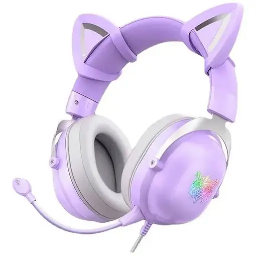 Дротова ігрова гарнітура Onikuma Gaming CAT with LED X11, USB, 3.5mm, 2.2m, purple
