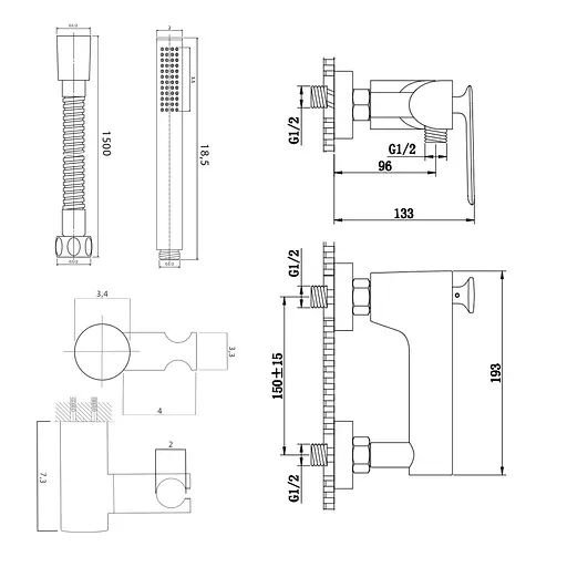 Змішувач для душу Kohlman Experience gold настінний KPL-QW120EGD Золотий - фото 2