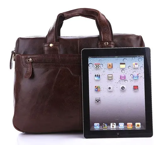 Чоловіча шкіряна сумка Vintage 38х28х8 см sum0012447 - фото 5