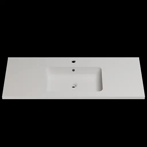 Раковина глянцевая врезная Amidicon Rodeo 120 1200x480 из литого камня RODEO_120_HL, Белый - фото 1