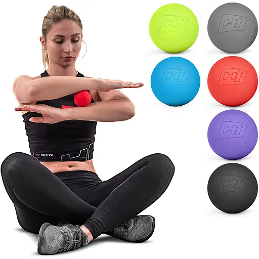 Силиконовый массажный мяч Hop-Sport HS-S063MB 63 мм красный - фото 4