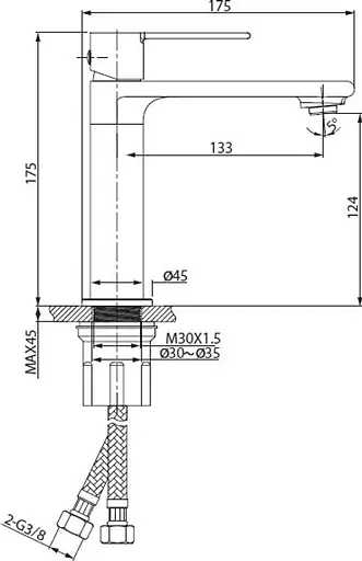 Смеситель для умывальника Cersanit Virgo хром S951-587 Хром - фото 3