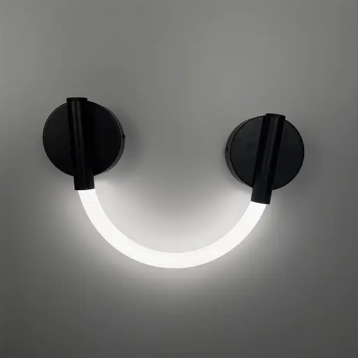 Сучасне бра із обплетеним неоном довжиною 55 см Арт. W 210/400 BK Line F - фото 7