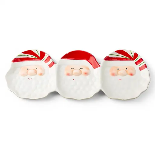 Блюдо сервировочное новогоднее для закусок Yiwu Santa Claus 33.5×12.5 см CR-1-33