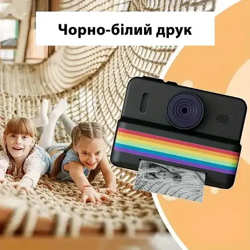 Детская цифровая фотокамера RAINBOW 2,8" мгновенная печать с термопринтером 1500 мАч Голубой - фото 2