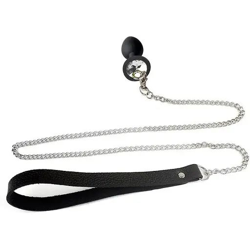 Силіконова анальна пробка Art of Sex Metal Anal Plug With Leash Size S