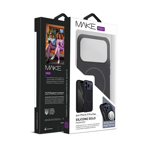 Чохол MAKE Apple iPhone 17 Pro Max Silicone Solo Midnight - фото 2