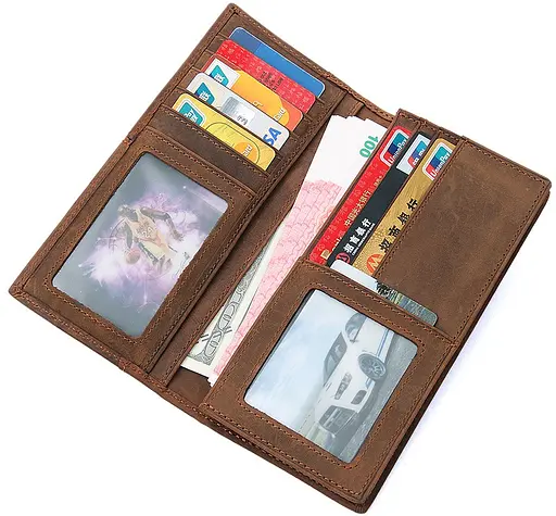 Мужской кожаный кошелек Vintage 9х18 см acs0016061 - фото 5