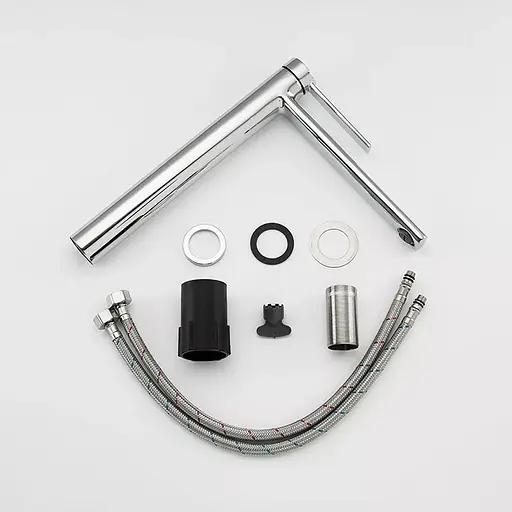 Змішувач для умивальника високий литий вилив хром Frap F1067-2 Хром - фото 5